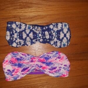 Pink Victoria Secret lace bandeaus bras size small Y2K